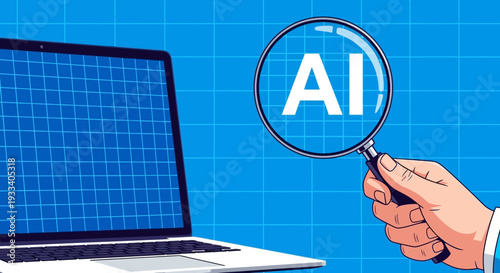 Artificial Intelligence Concept on Laptop Screen.