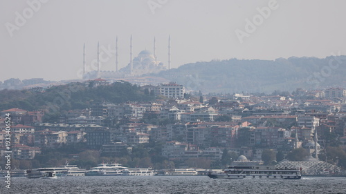 Canvastavla Panoramic view of Istanbul city showcasing its iconic skyline, historic architecture, and vibrant urban landscape in Turkey