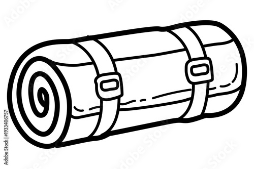 Rolled camping mat ready for outdoor use