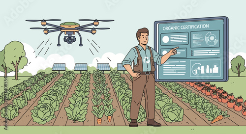 Farmer Using Drone for Crop Monitoring 2.