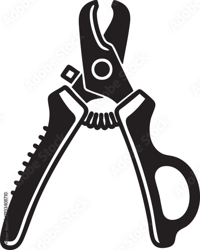 Black and white illustration of bolt cutters