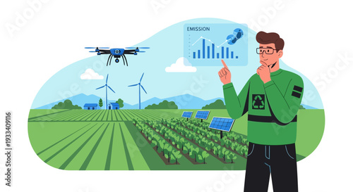 Man Analyzing Data on Transparent Screen.