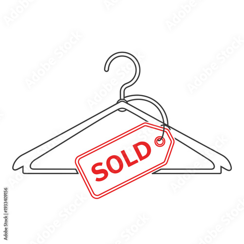 Clothing Hanger with Sold Tag.