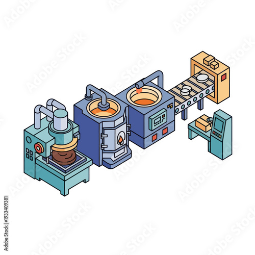 Industrial Manufacturing Equipment and Machinery Setup.