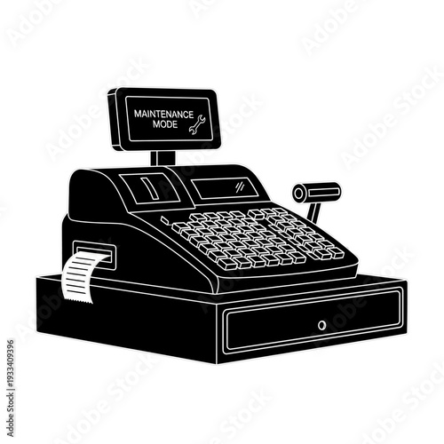 Cash Register Maintenance Mode Display.