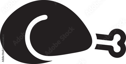 A black silhouette of a steak with a bone