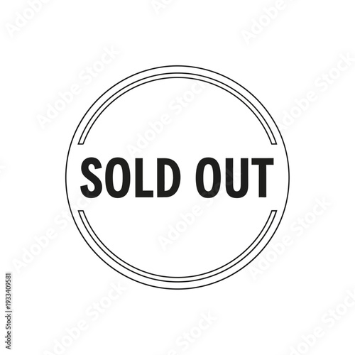 Sold Out Sign Simple Design.