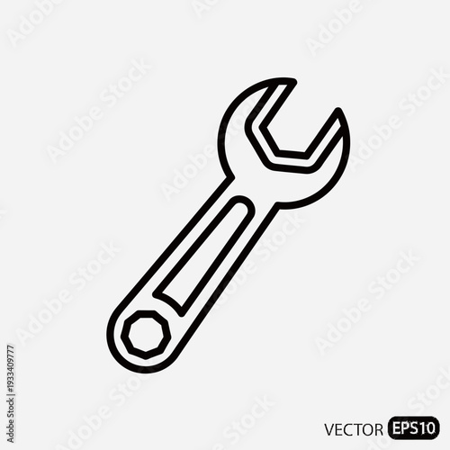Adjustable Wrench Tool Icon.