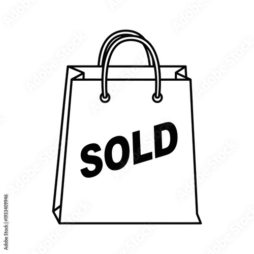 White Shopping Bag with SOLD Text.