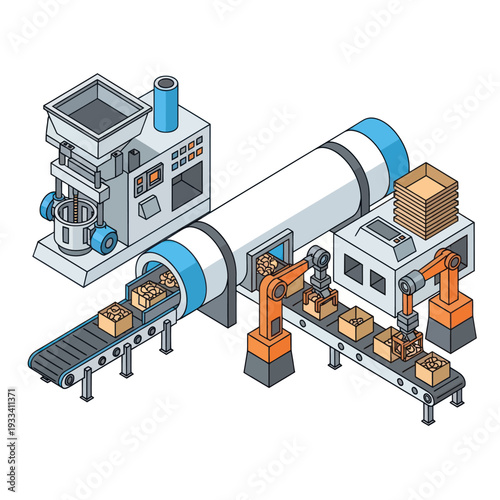 Industrial Packaging Machinery and Conveyor System.