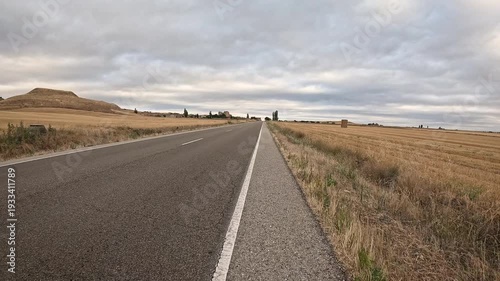 BU-400 paved road (km 13) near Castrillo Mota de Judios, province of Burgos, Castile and Leon, Spain