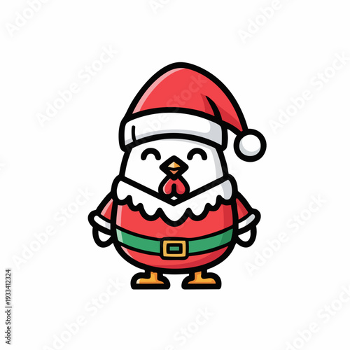 Festive Chicken Dressed in Santa Claus Outfit for Christmas Celebration.