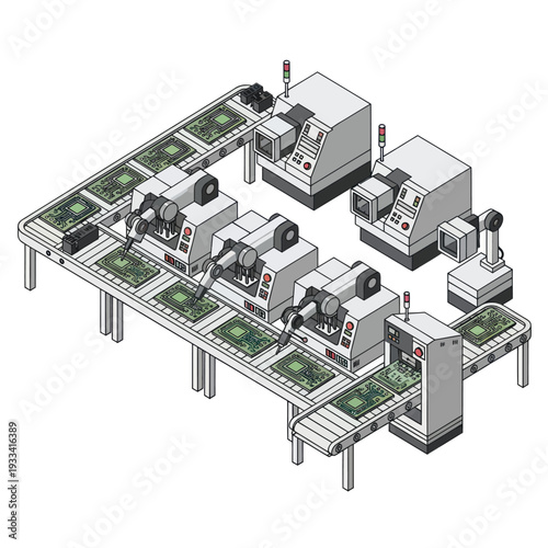 Industrial Factory Machines on Production Line.