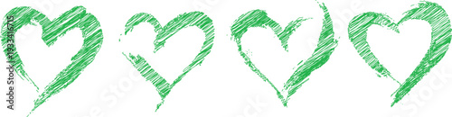 modern abstract green heart with digital grid mesh and wireframe structure