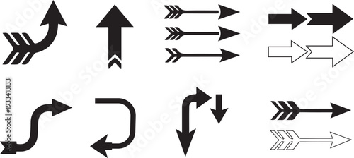 Collection of various arrow icons and symbols