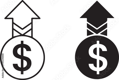 Increasing financial growth and investment concept