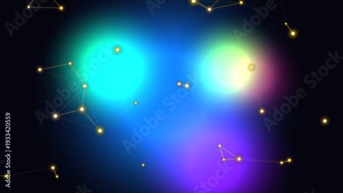 Vibrant Nebula with Constellations in Deep Space.