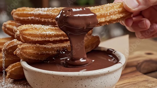 Close up of golden fried pastries and dipping sauce
