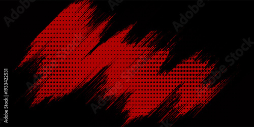 Sharp Modern Decorative black and red Grunge Brushstrokes for Background. Dots grain grunge