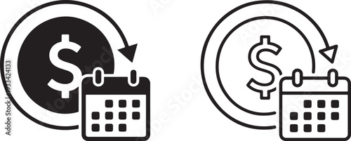 Repayment Icon Set in Multiple Styles for Finance and Banking Concepts