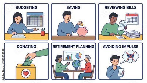 Financial Literacy & Money Management Concepts: Budgeting, Saving, Planning, Donating, Impulse Control
