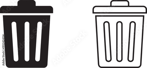 trash can icon set