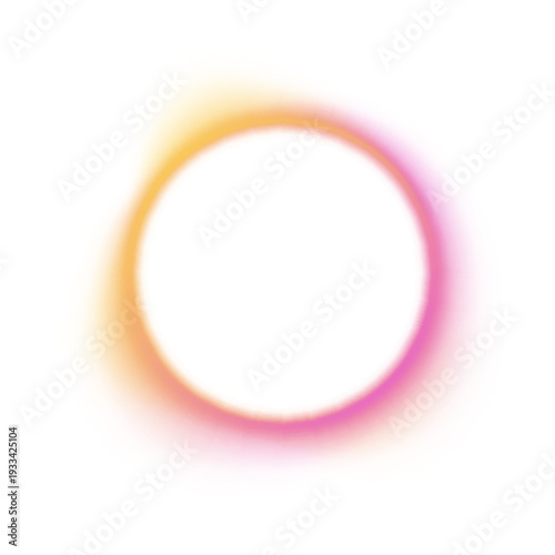 Bright neon yellow and pink rings arranged on transparent PNG background. Smooth circular shapes glow with subtle gradient light. Modern abstract design for tech layouts.