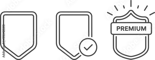 Premium badge icons with checkmark and verification