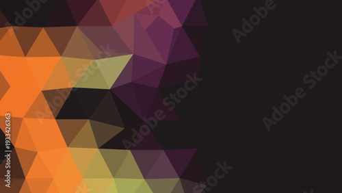 Abstract low poly Halloween background in orange purple and black