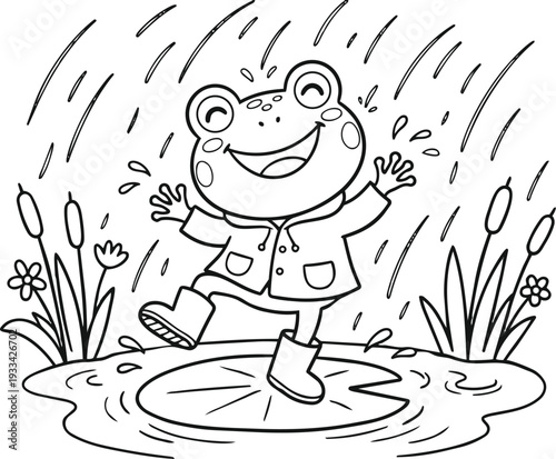 frog coloring page for kids