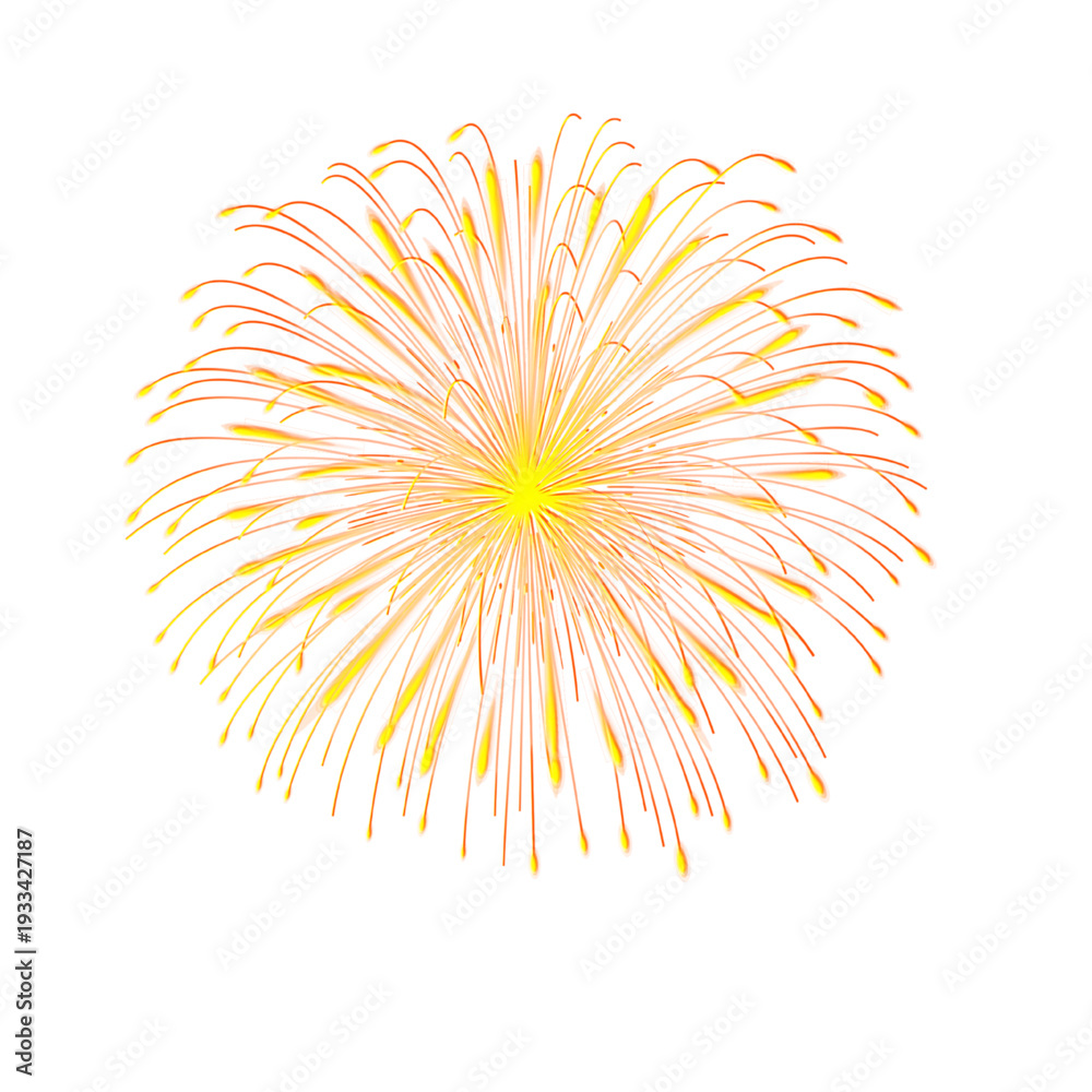 Fototapeta premium Golden Firework Burst Isolated with Background