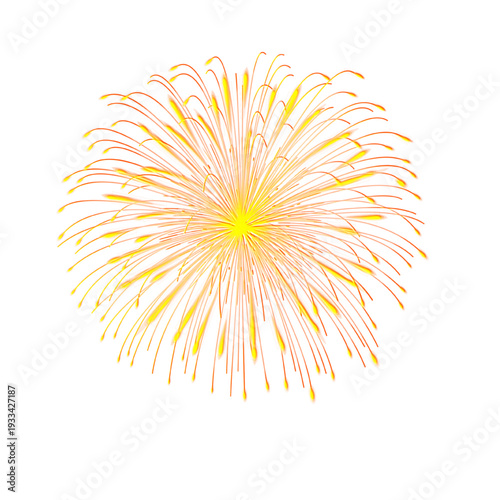 Golden Firework Burst Isolated with Background