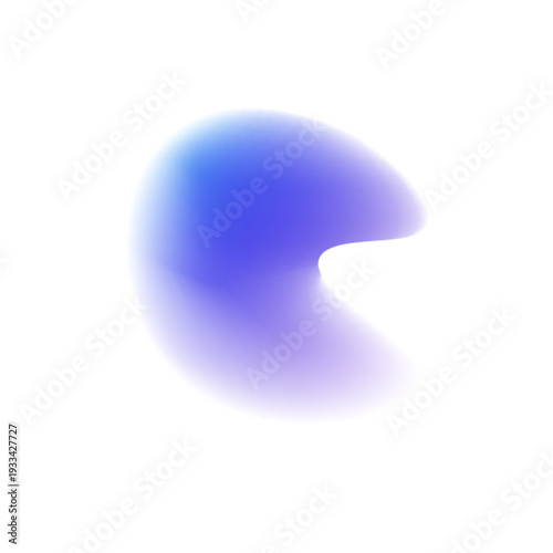 Gradient neon blob PNG with subtle grain noise. Purple and blue tones radiate soft glow. Futuristic digital vector illustration element.