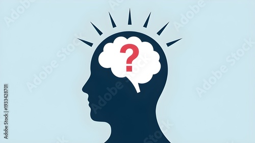 Confused person with question mark in thought bubble