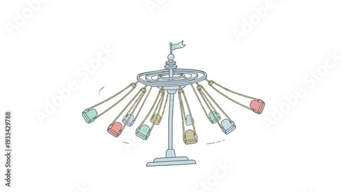 Video Spinning Amusement Ride Icon