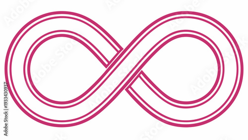 Bright pink neon infinity symbol glowing