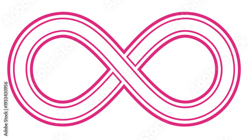 Bright pink glowing infinity symbol neon
