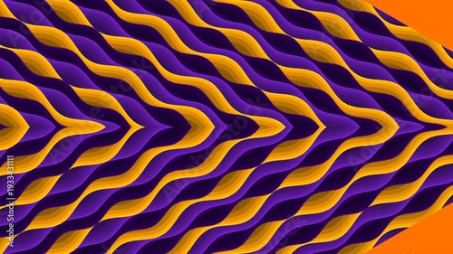 Vibrant Purple and Yellow Wavy Pattern Animation.