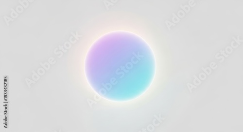 Soft glowing gradient abstract shape on light background, modern ethereal design