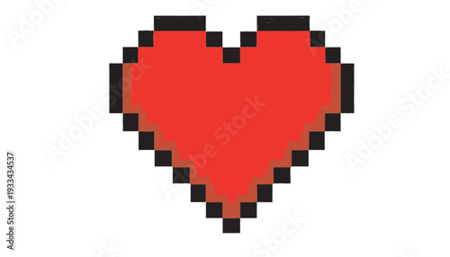 Classic Pixel Art Red Heart Icon for Health and Life Symbol