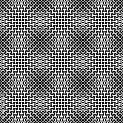 seamless black floral geometric lattice pattern on white background