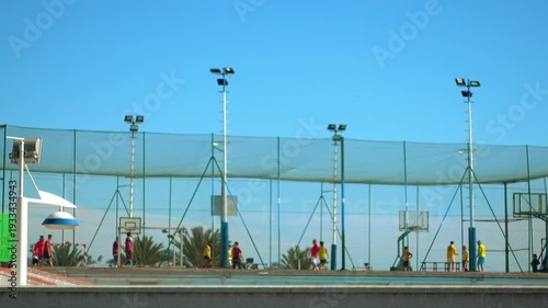 Wallpaper Mural Football match near seafront in Malaga, Spain Torontodigital.ca