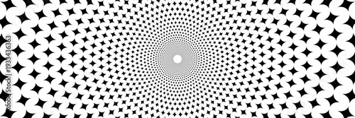 horizontal beautiful spin black glowing star on white for background and design.