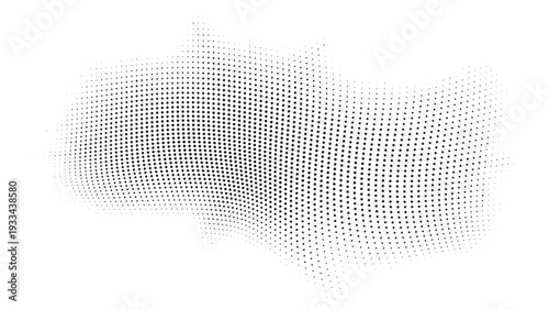 Black Halftone Dot Gradient Wave Abstract Background on White, Perfect for Corporate Identity, Business Website Design and Professional Marketing Templates