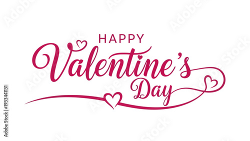 Happy Valentine's Day Elegant Script Font with Hearts and Swirls Design Element
