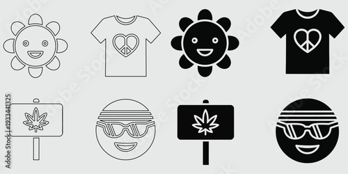 Collection of cannabis and marijuana themed designs and logos