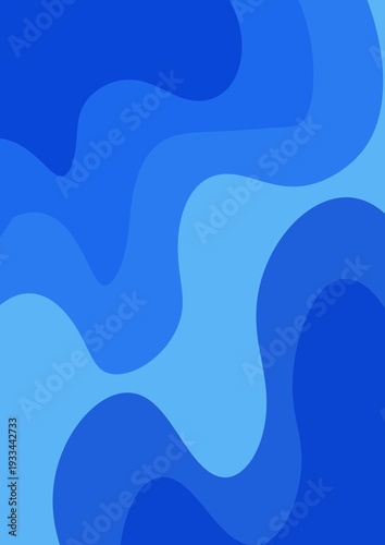 Blue Dynamic Fluid Pattern Modern Artwork