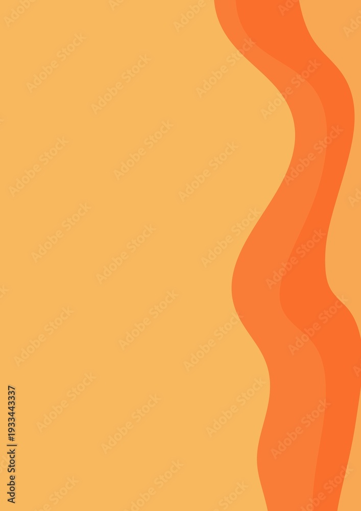 Naklejka premium Orange wavy shape abstract backdrop