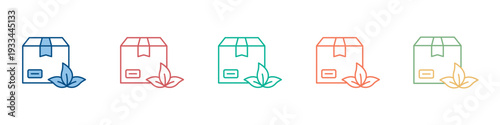Biodegradable Packaging Icon Set Multiple Style Collection