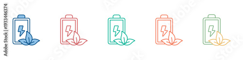 Eco Battery Icon Set Multiple Style Collection